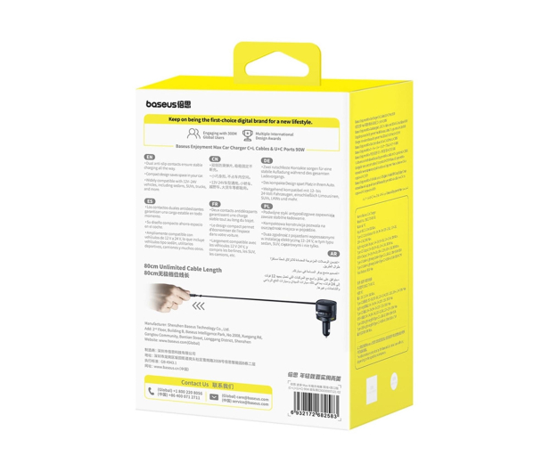Baseus Ładowarka samochodowa 90W 2x USB-C + kabel USB-C i Lightning - 1502063 - zdjęcie 5